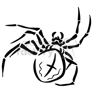 Black widow spider line art