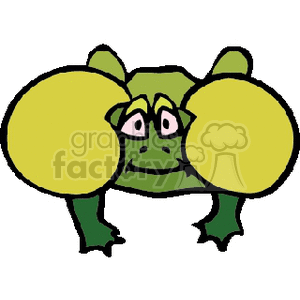 Cartoon frog with puffy cheeks