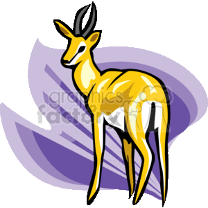 Rear-facing African gazelle against a purple background