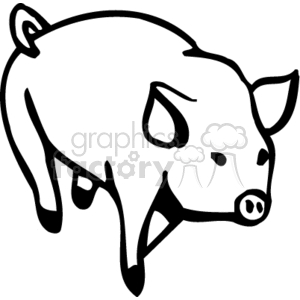 The clipart image shows a simple outline of a pig, which can be associated with keywords such as pig, swine, hog, farm animals, and animal outline.