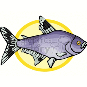 Cartoon Fish on Yellow Background