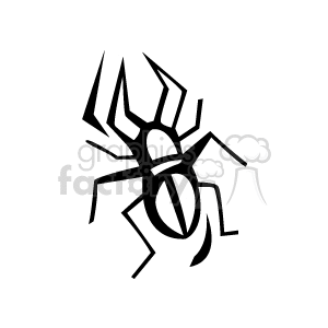 Vector clipart of an abstract stag beetle design in black and white.