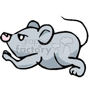 Cartoon Mouse - Cute Gray Rodent in Motion