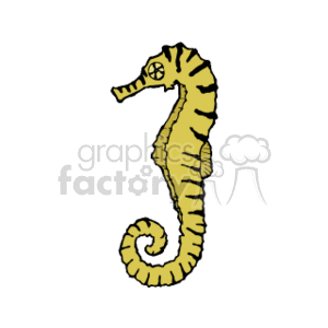   The clipart image depicts a seahorse, which is a marine creature commonly found in ocean waters. It