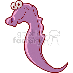 Pinkish purple smiling seahorse