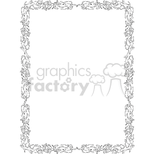 The image shows a decorative border composed of intertwined lines and shapes, resembling foliage or scroll work. There are cat figures incorporated into the design of the border, with the cats appearing to playfully interact with the ornamental patterns. The central area of the image is blank, suggesting that it could be used as a frame for text or another image. The overall style is intricate and has a baroque or victorian feel due to the ornate details.