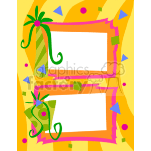 Birthday gifts and confetti photo frame