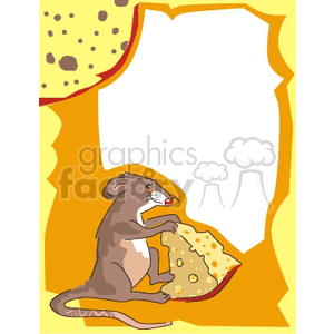 Mouse eating cheese frame