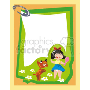 Little girl and a dog photo frame