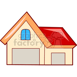 House with Red Roof and Garage