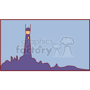 Lighthouse on Rocky Shore