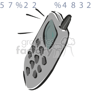 Clipart image of a cellphone with numbers in the background.