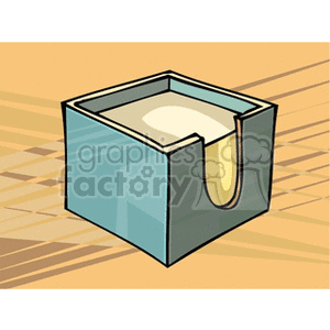 Clipart image of a box of sticky notes.