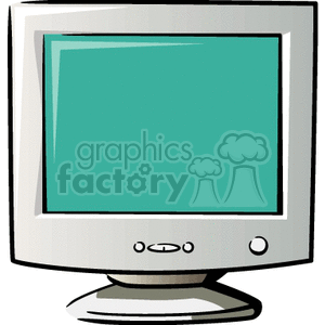 This clipart image shows an old-style computer screen (not a flatscreen). They were popular in the 2000's, before flatscreens became more popular