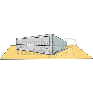 Clipart image of a DVD drive on a flat surface.