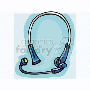 Blue and White Headset with Microphone