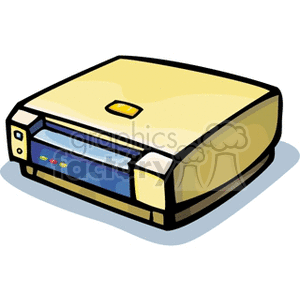 Clipart illustration of a yellow printer with a simplistic design.