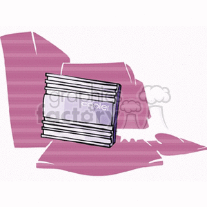 Clipart illustration of a computer CPU cooler with a stylized purple background.