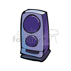 Clipart image of a purple speaker with two circular speakers on the front.