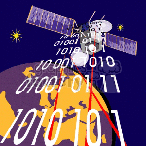 Satellite Emitting Binary Code in Space