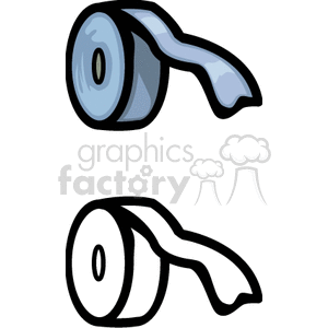 Clipart image of two rolls of adhesive tape, one shaded and one outlined.