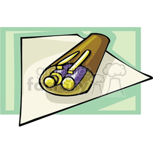 Clipart image of a two pens inside a closed leather pen case.