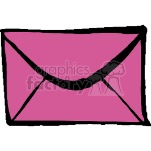   The clipart image shows a stylized representation of a pink envelope. It