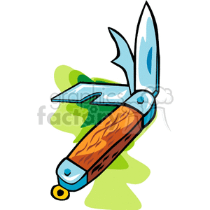 Image of a Pocket Knife with Wooden Handle