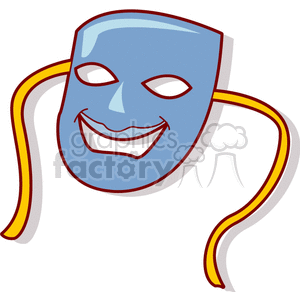 Smiling Blue Theater Mask