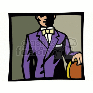 Stylish Man in Purple Suit