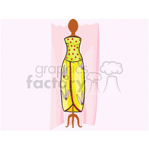 Stylish Yellow Dress on Mannequin