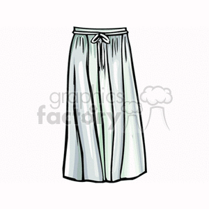 A clipart image of a long, flowing skirt with a drawstring waist.