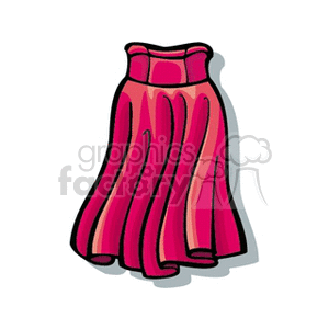 A clipart image of a pink skirt with darker and lighter shades creating a three-dimensional effect.