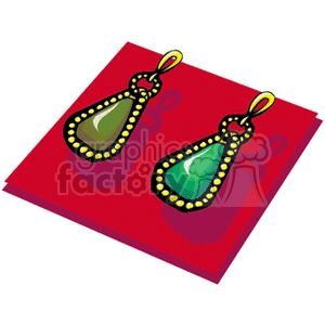 Gold and emerald earrings