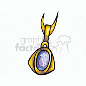 Gold Pendant with Amethyst Gemstone