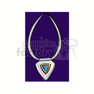 Silver Necklace with Blue Gemstone Pendant