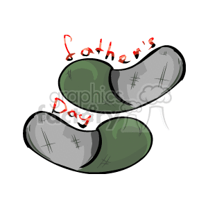   This clipart image shows a pair of dark-colored slippers with visible stitching details. The slippers are depicted in a casual, comfortable style that suggests they are men