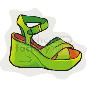 Green Platform Sandal