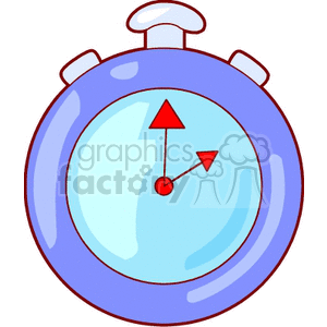 A clipart image of a blue stopwatch with red arrows indicating time.