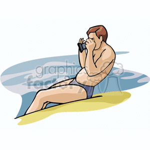 Beach Photography : Man Taking Photos