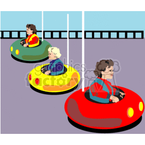 Colorful Bumper Cars at Amusement Park