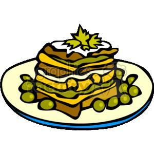 Delicious Multi-Layer Sandwich with Olives on a Plate