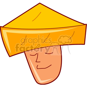 A humorous clipart image of a man's face with a large triangular piece of cheese as a hat.