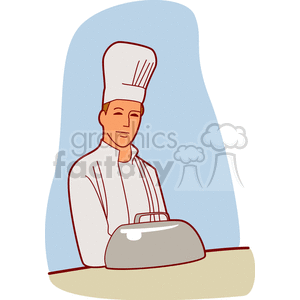 Chef with Serving Tray - Restaurant Service