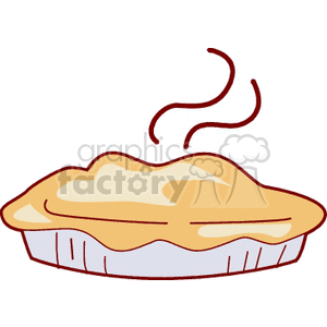 Clipart image of a steaming pie.