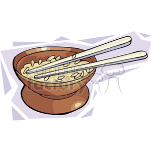 Chinese Rice Bowl with Chopsticks