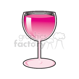 Clipart of a pink drink in a wine glass.