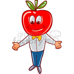 Cartoon Apple Head Character