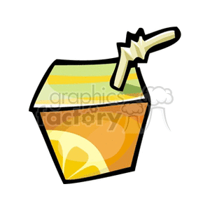 Juice Box with Straw and Lemon Slice