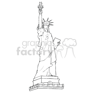 Black and white statue of liberty